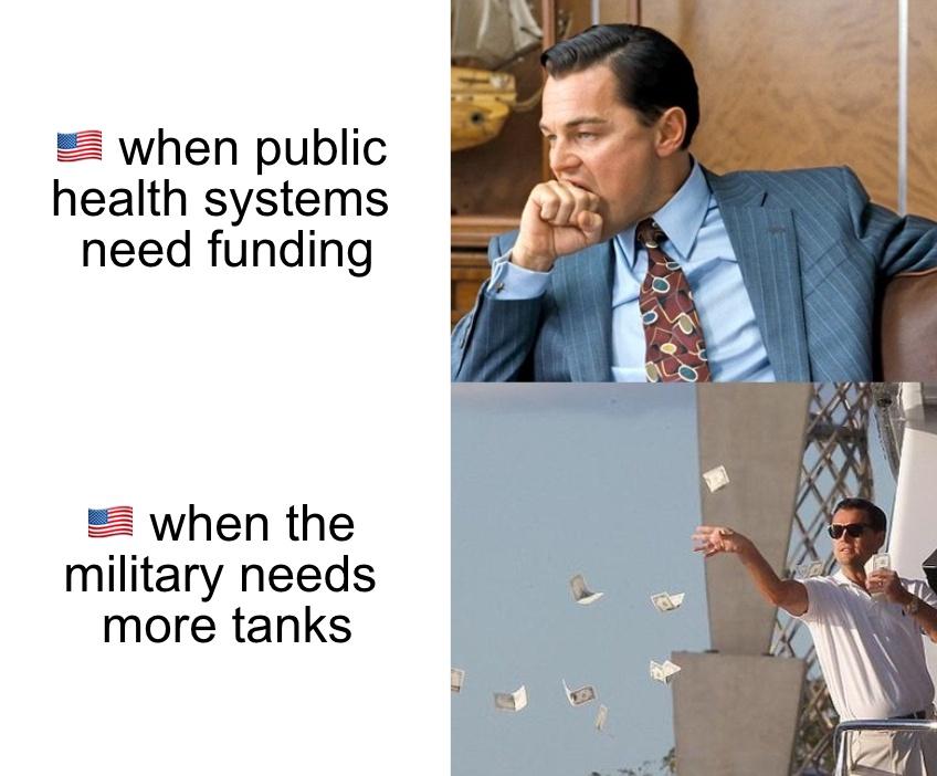 America for public health systems vs the military meme